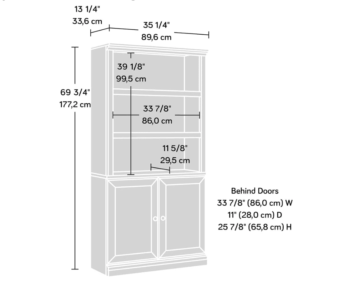 Tall Wooden Bookcase with Storage Cabinet - photo 4