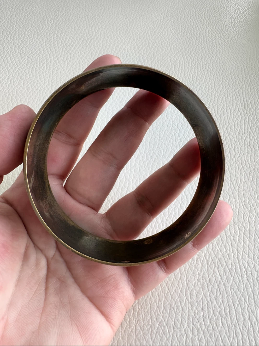 Vintage Etched Metal Bangle Bracelet - photo 5