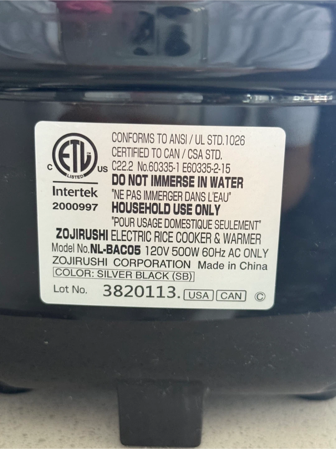 Zojirushi NL-BAC05 Rice Cooker - photo 4