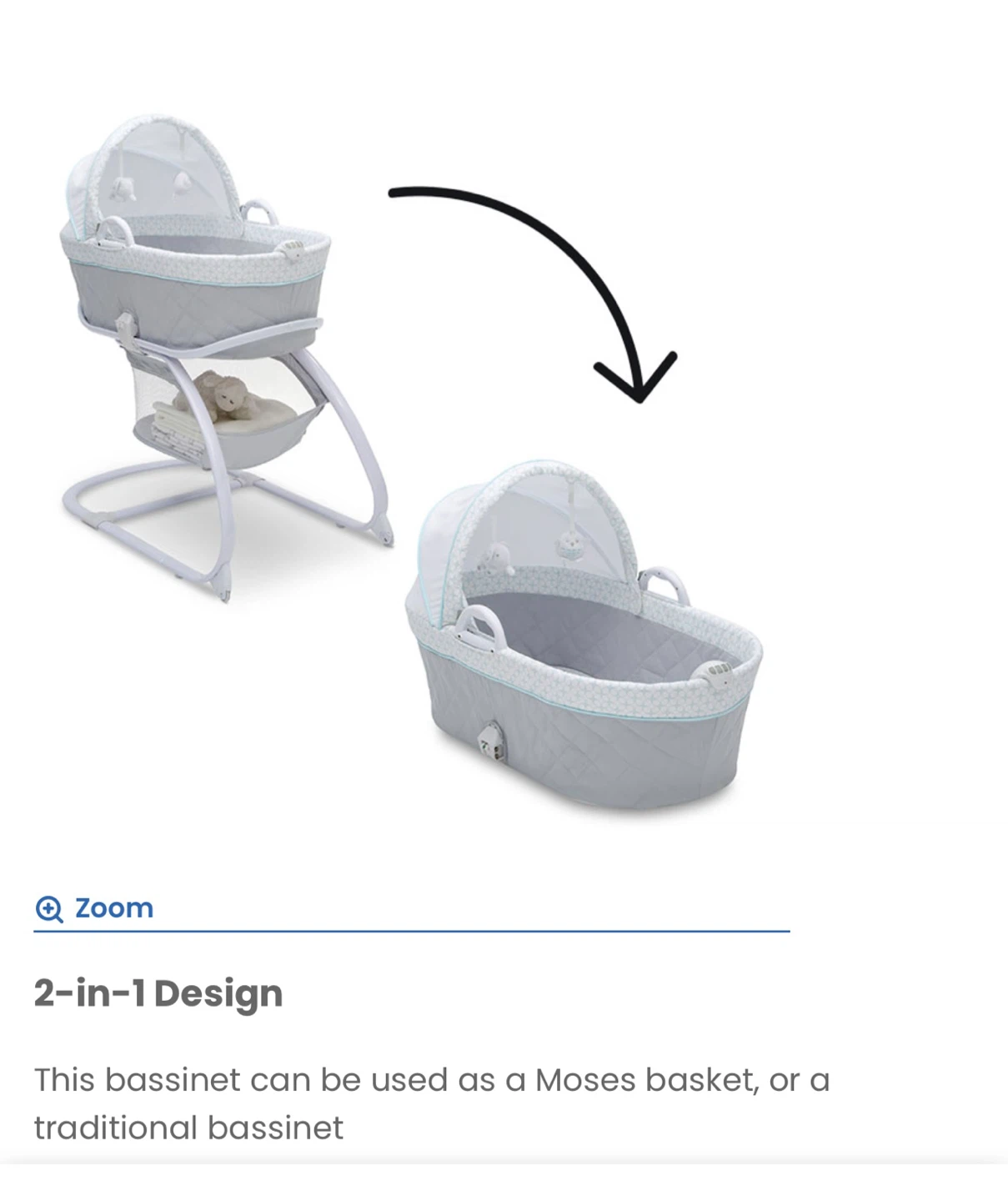 Delta Children 2-in-1 Bassinet and Moses Basket - photo 4