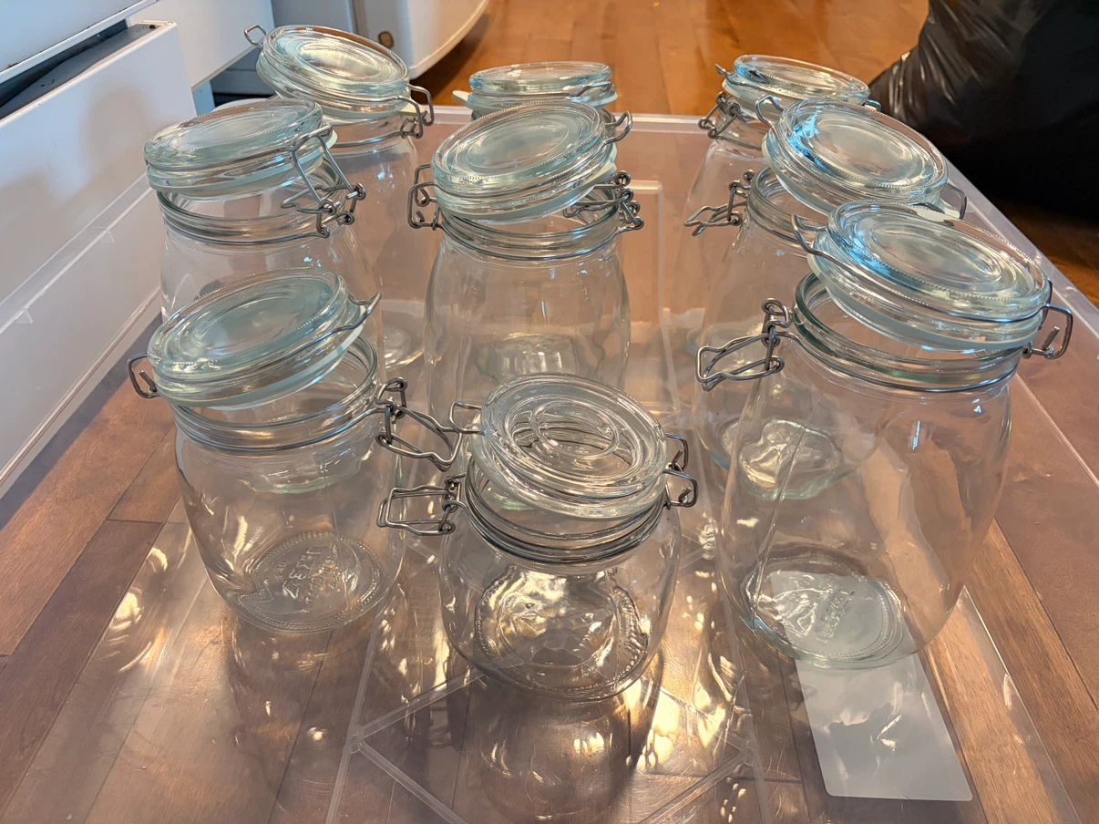 Set of IKEA KORKEN Jars with lids