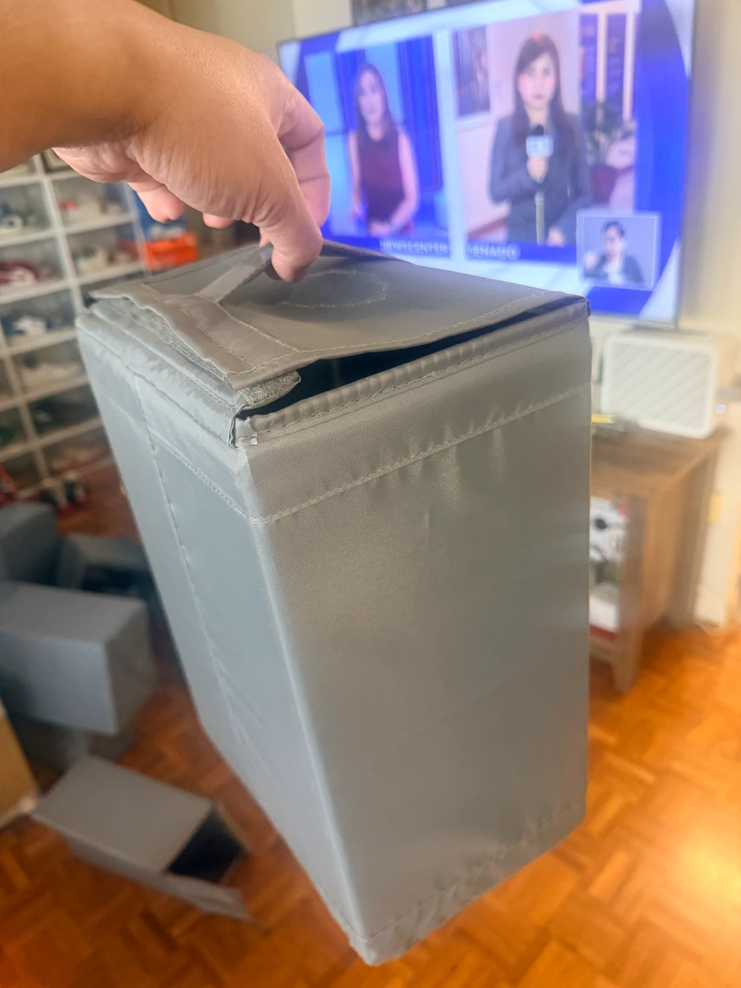 Grey Fabric Storage Bin $40 Cad for 12pcs - photo 4