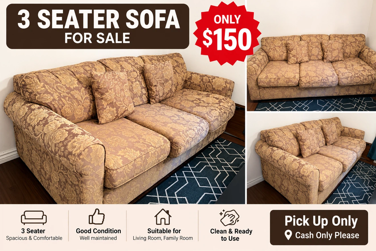 3 Seater Floral Sofa