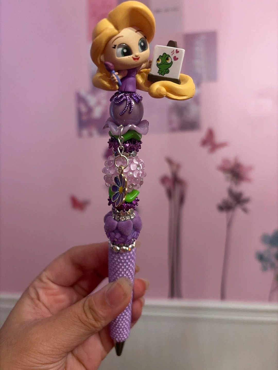 Rapunzel character beaded pen