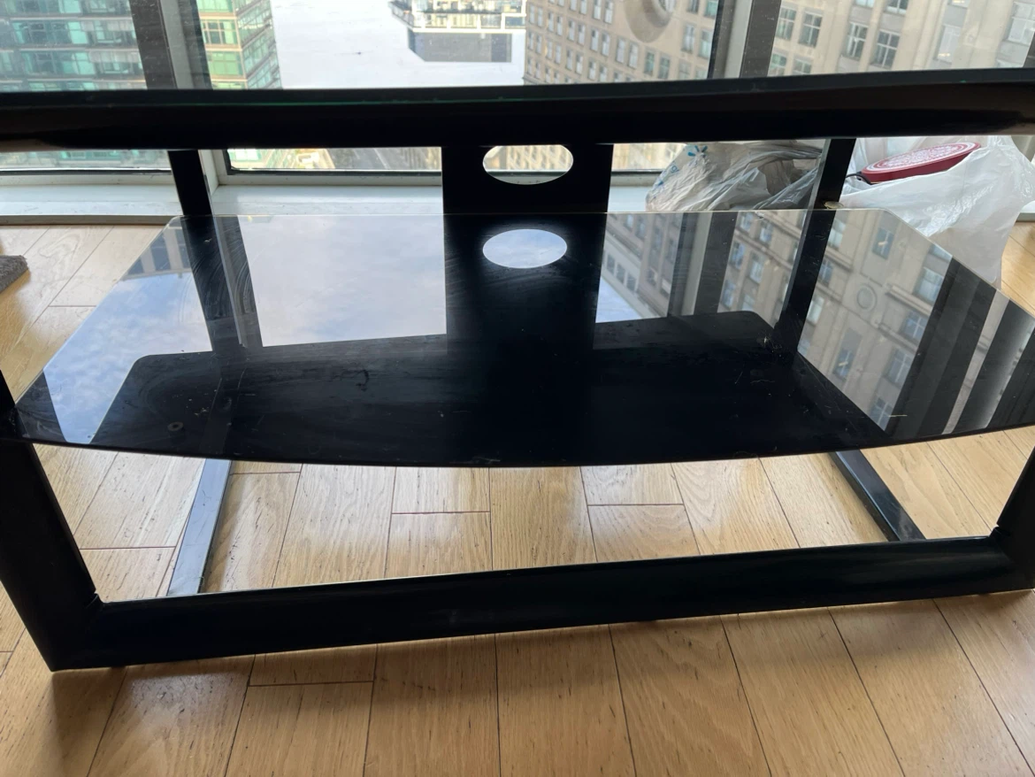 Black glass TV stand - photo 2