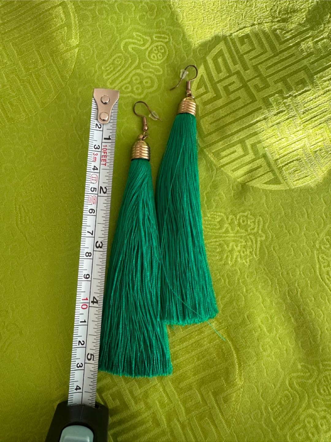 Green Tassel Earrings - photo 2