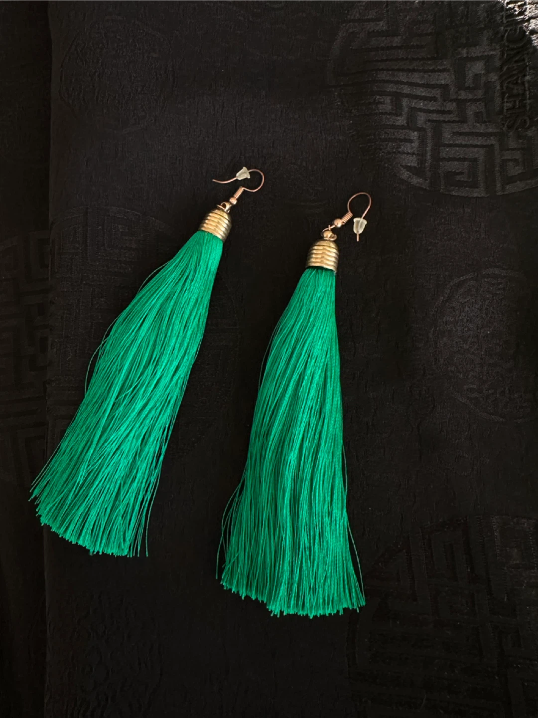 Green Tassel Earrings - photo 3