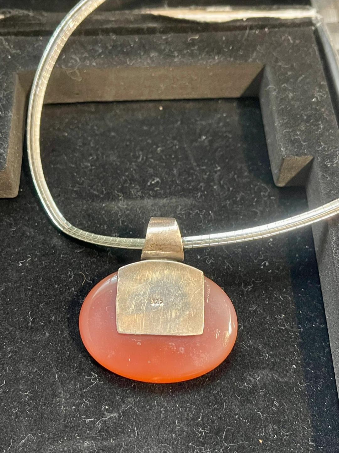 Sterling Silver and Carnelian Pendant Necklace - photo 2