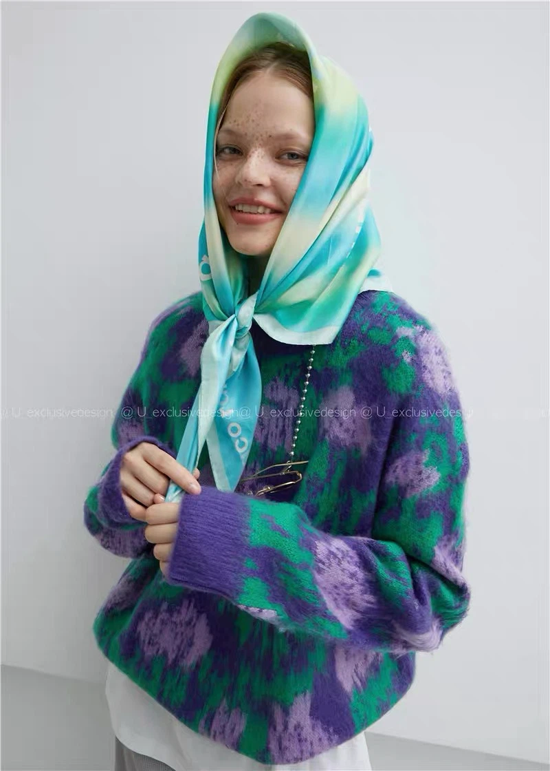 U Exclusive Design Purple and Green Floral Sweater - photo 2