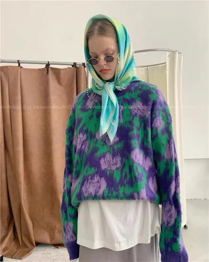 U Exclusive Design Purple and Green Floral Sweater - photo 3