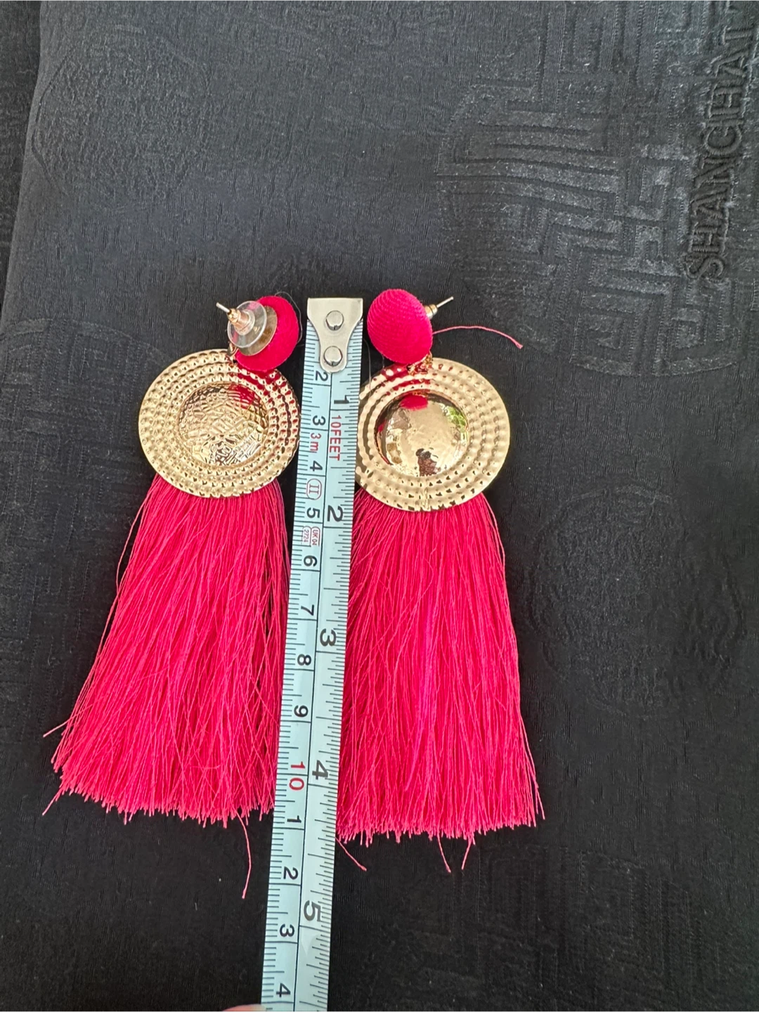 Hot Pink Tassel Earrings - photo 3