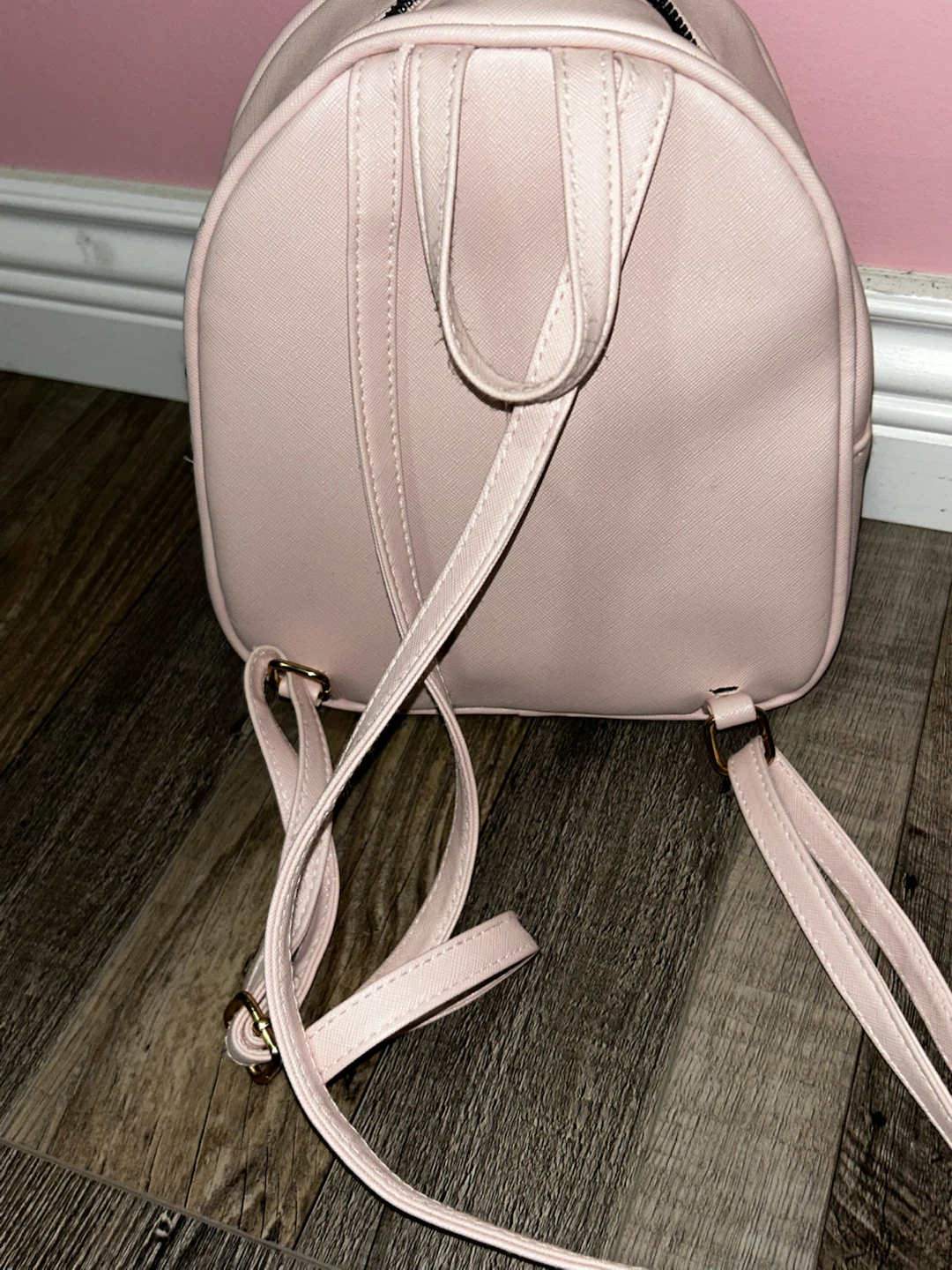Light pink faux leather mini backpack - photo 2