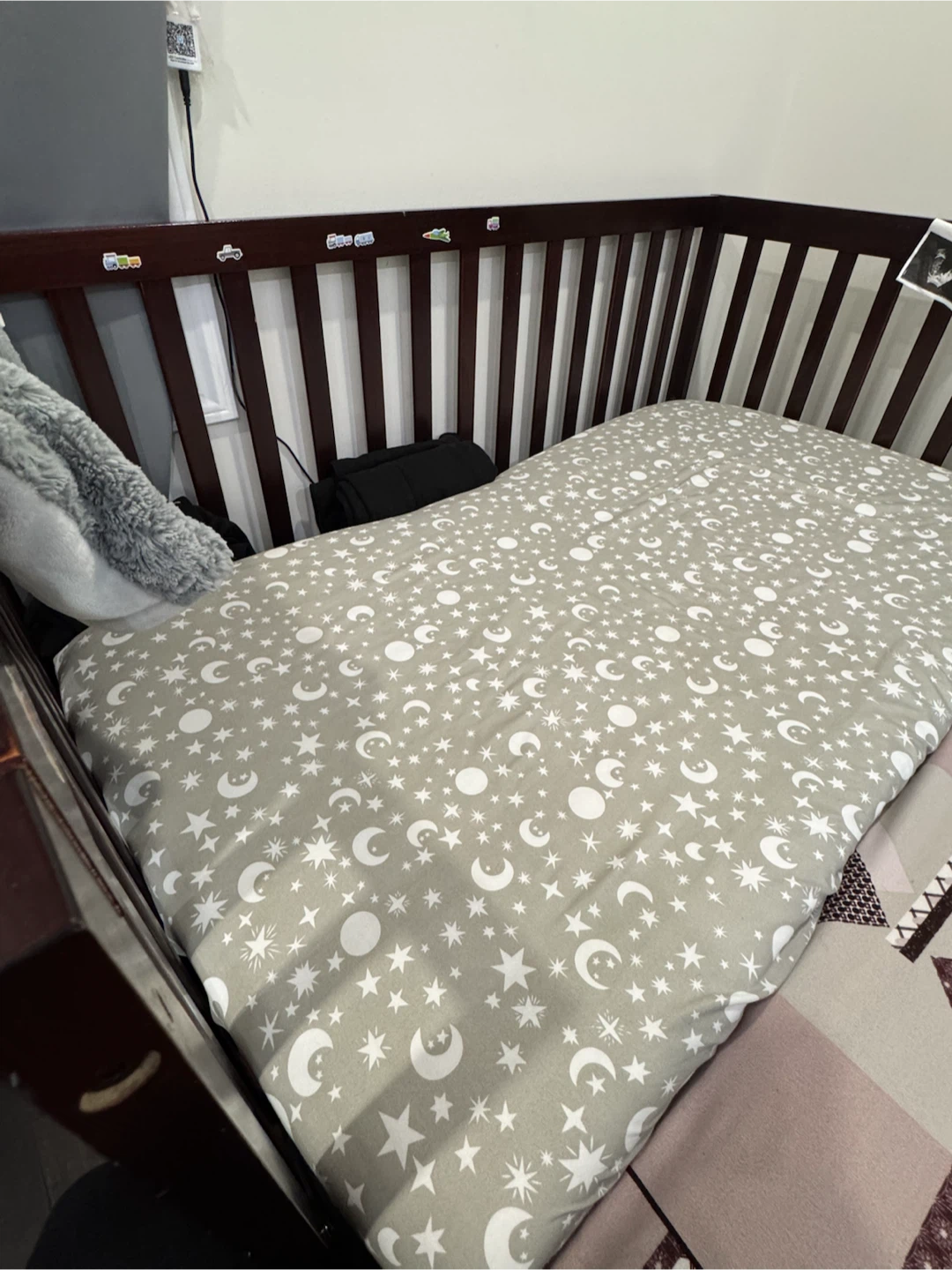 Dark Wood Baby Crib