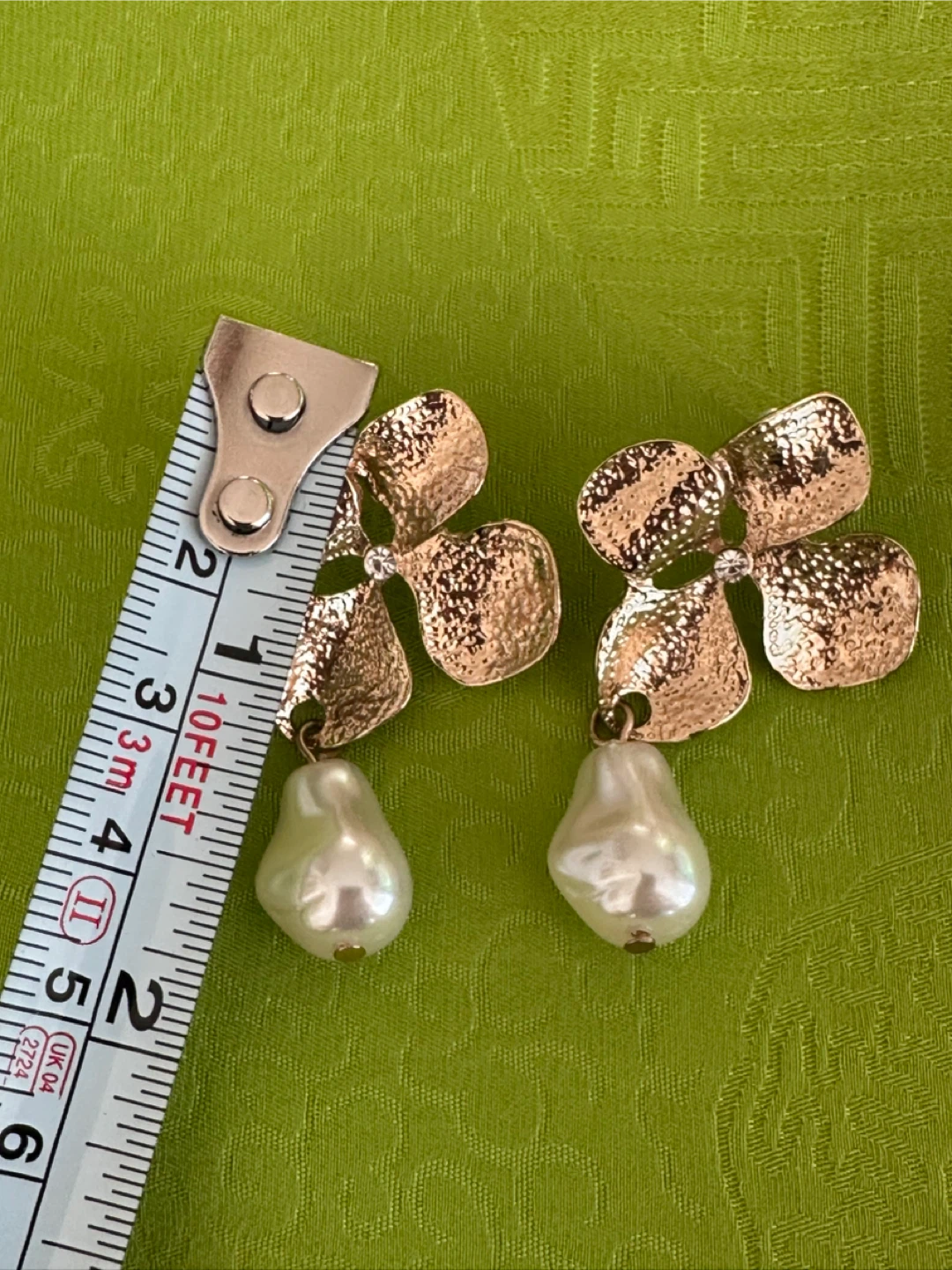 MNG Gold-tone flower and faux pearl drop earrings - photo 3