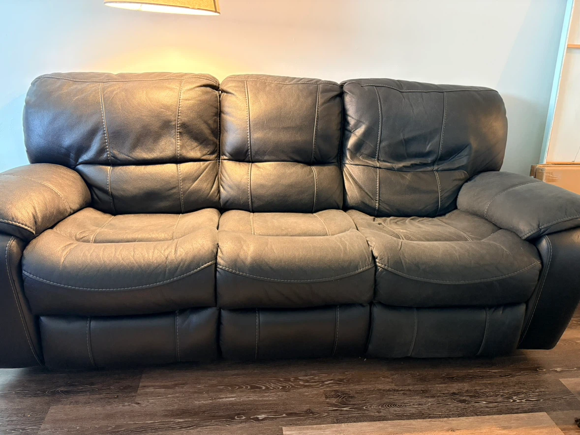 3 piece recliner set faux leather