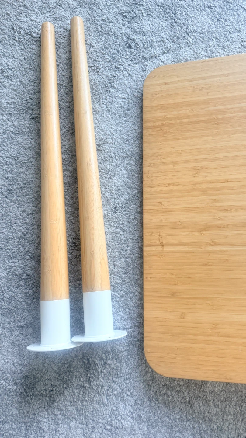 IKEA ANFALLARE bamboo tabletop with two wooden legs - photo 2