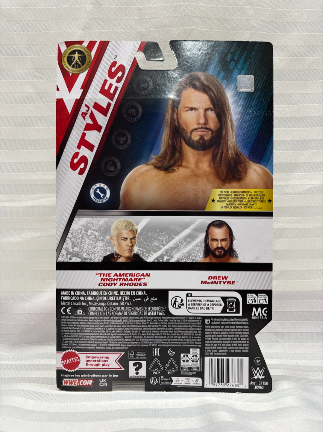 Mattel WWE AJ Styles Top Picks Action Figure - photo 3