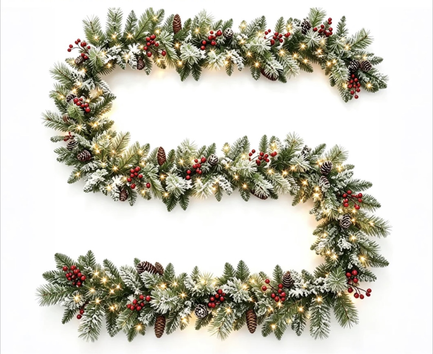 Brand NEW Pre-lit Flocked Christmas Garland - photo 3