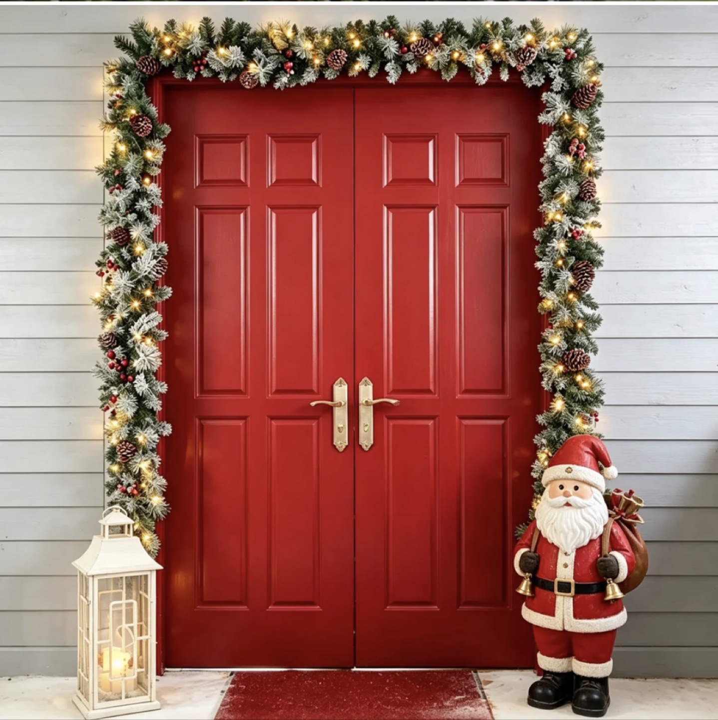 Brand NEW Pre-lit Flocked Christmas Garland