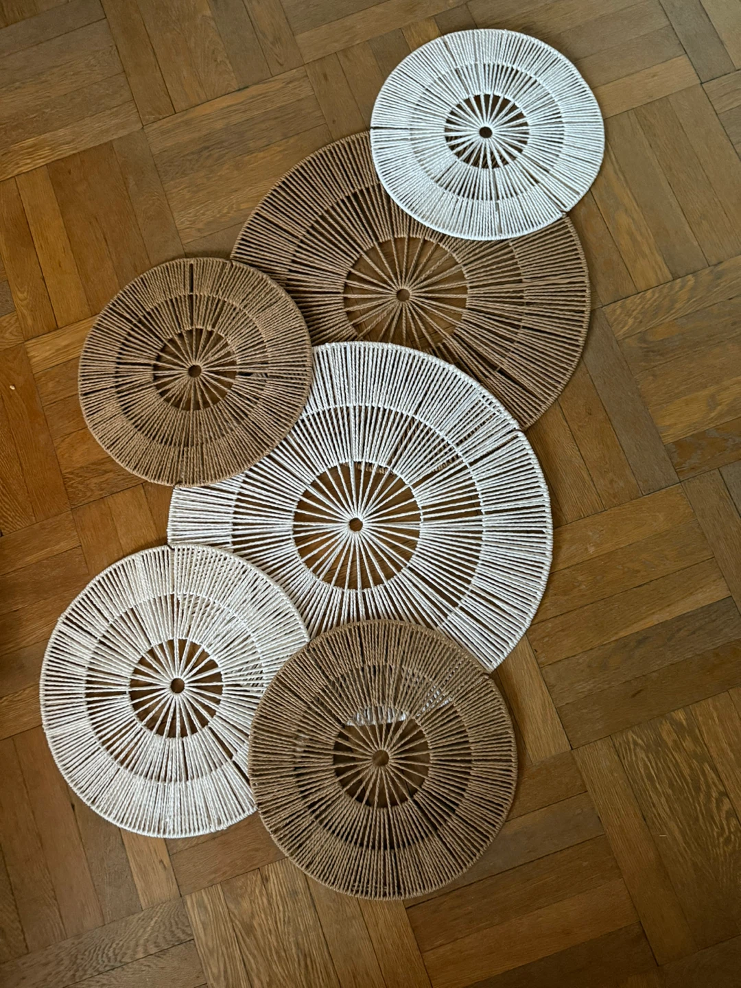 6 Decorative Rope Wall Art Discs