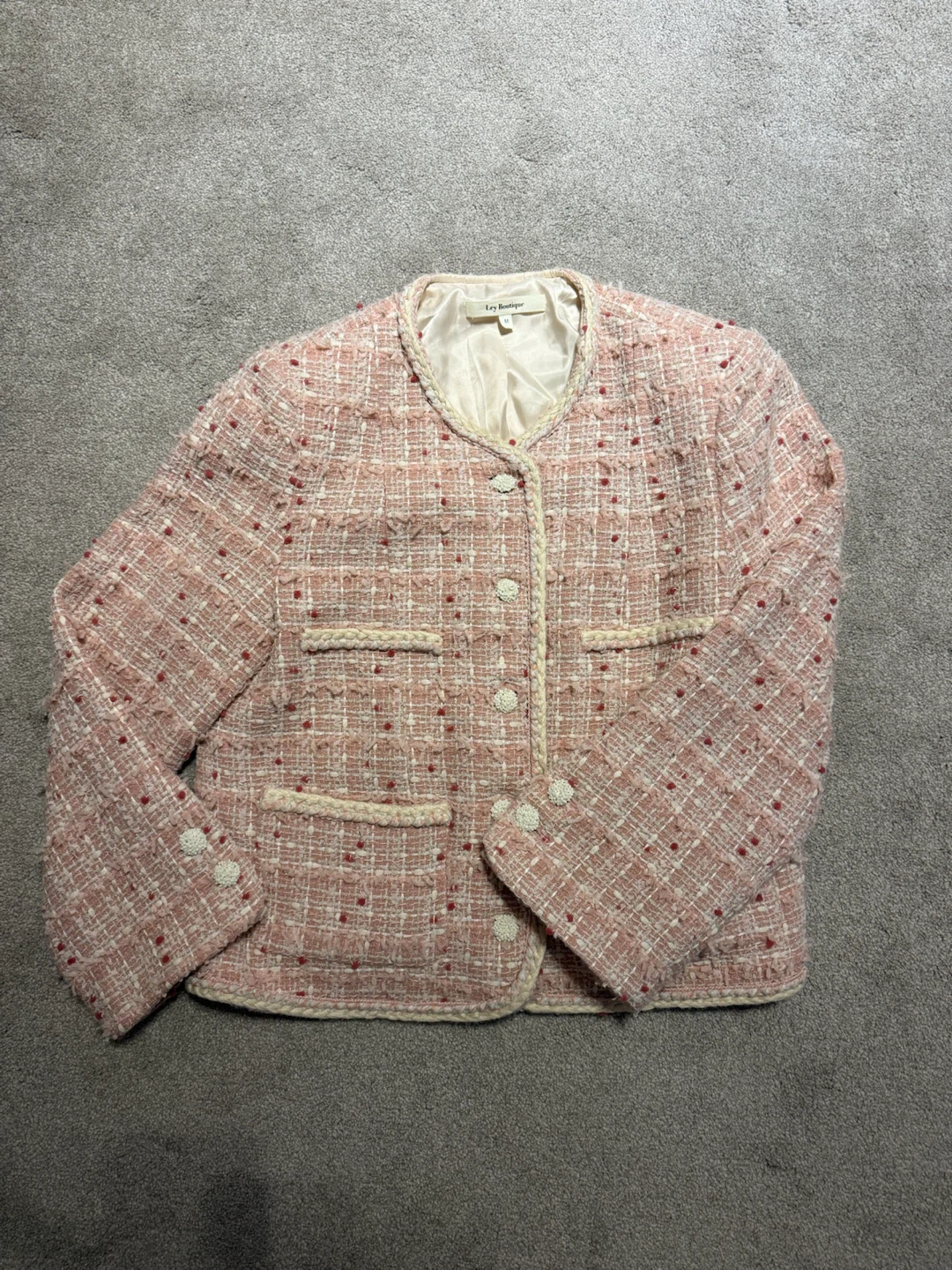 Ley Boutique Pink Tweed Jacket