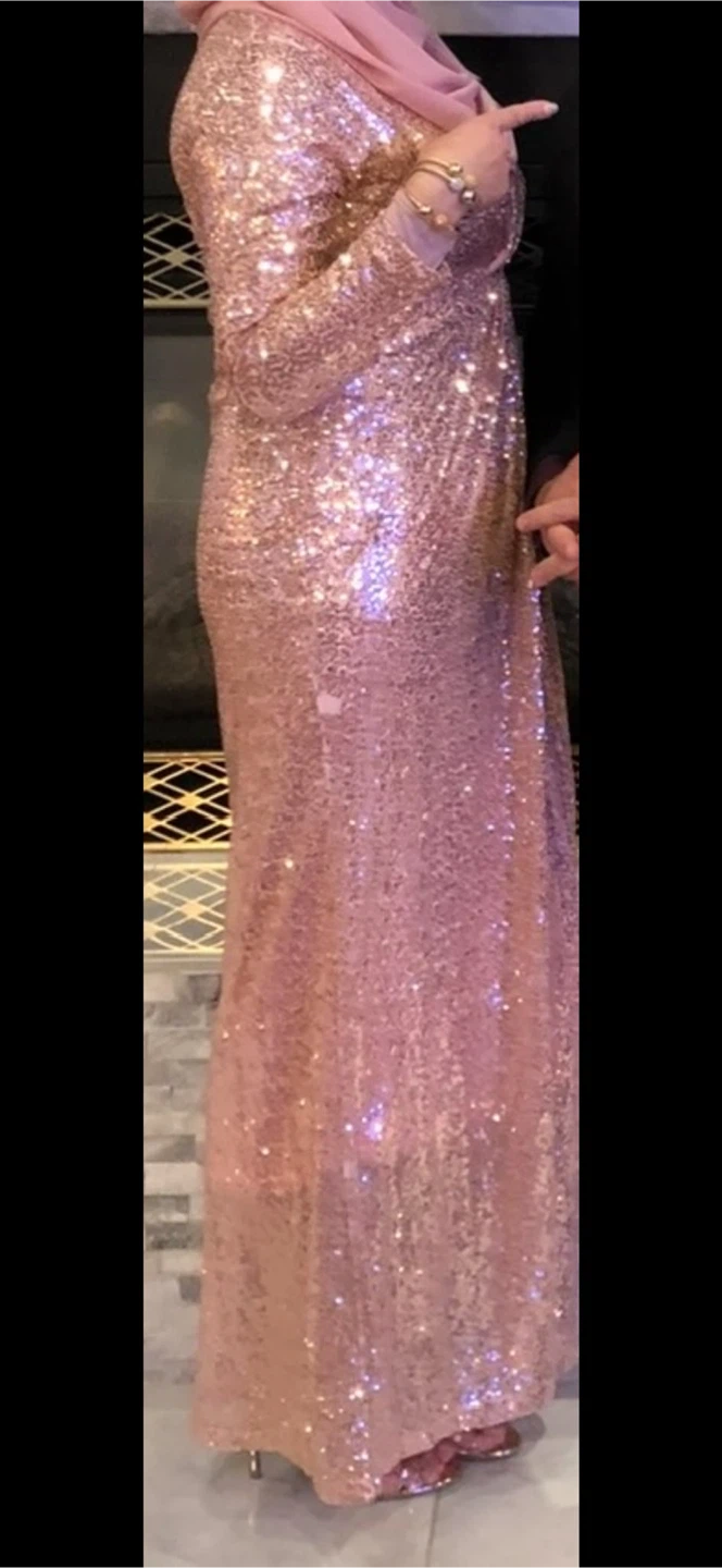 Rose Gold Sequin Evening Gown