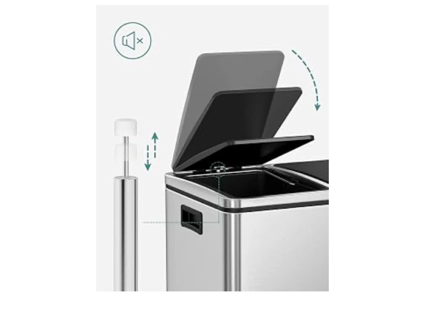 SONGMICS Dual Compartment Trash Can - photo 3