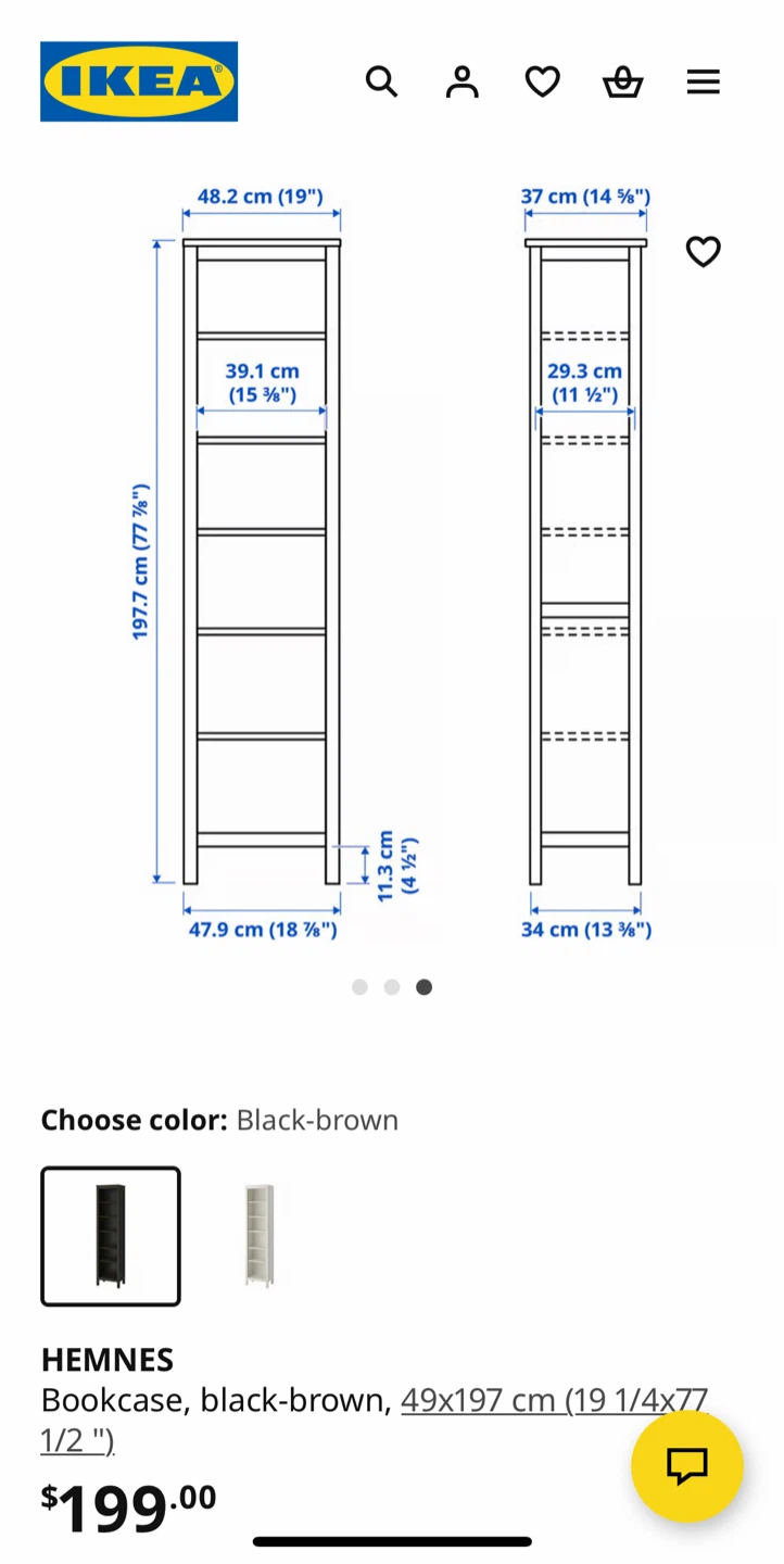IKEA HEMNES bookcase in black brown - photo 2
