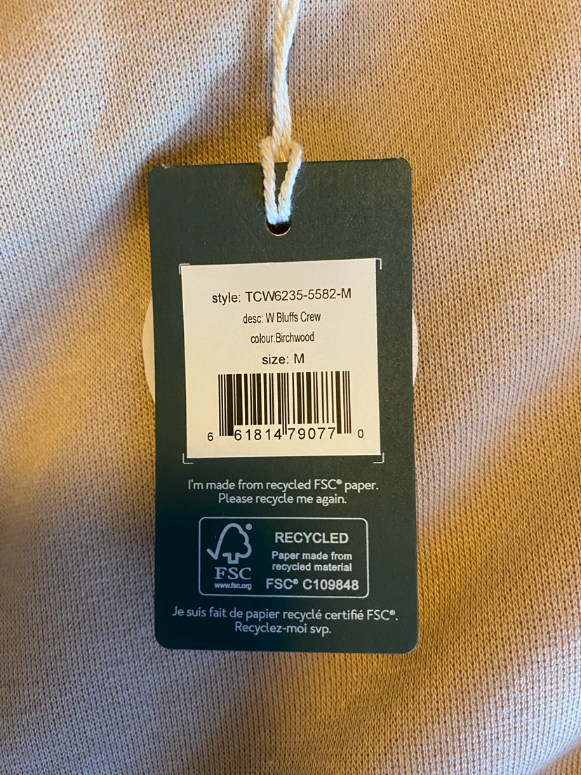 Tentree W Bluffs Crew Sweatshirt - Birchwood - Size M - photo 2
