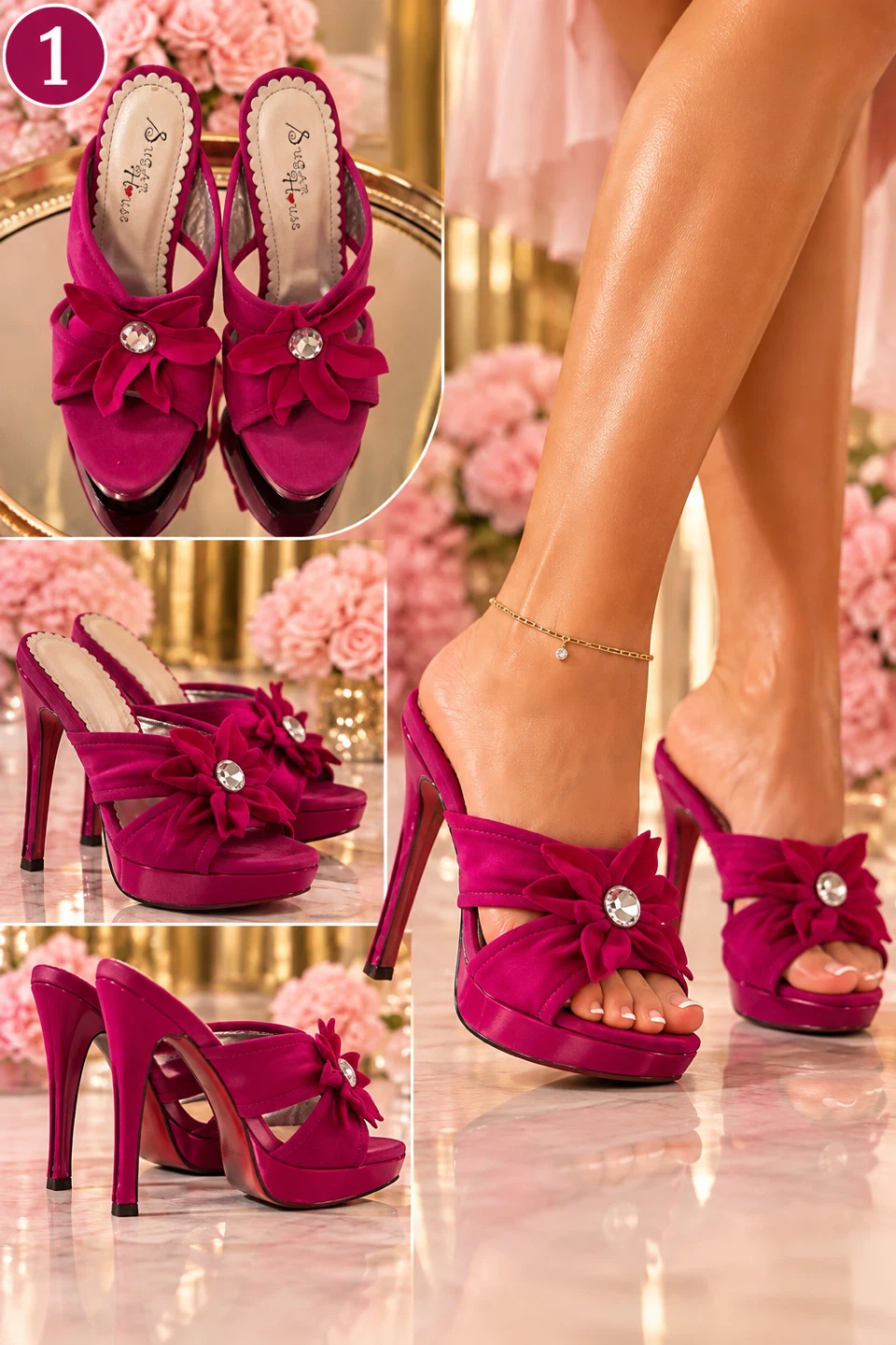 Sugar House Pink Floral Heels