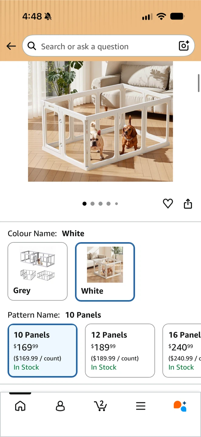 White 10-Panel Pet Playpen
