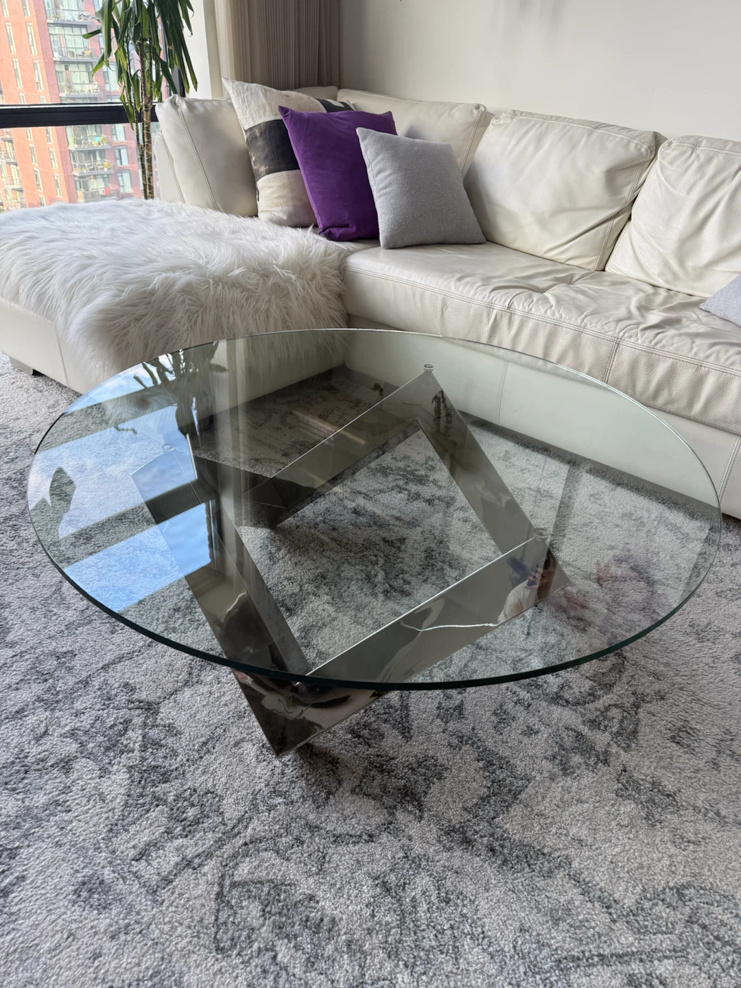 Modern Round Glass Coffee Table
