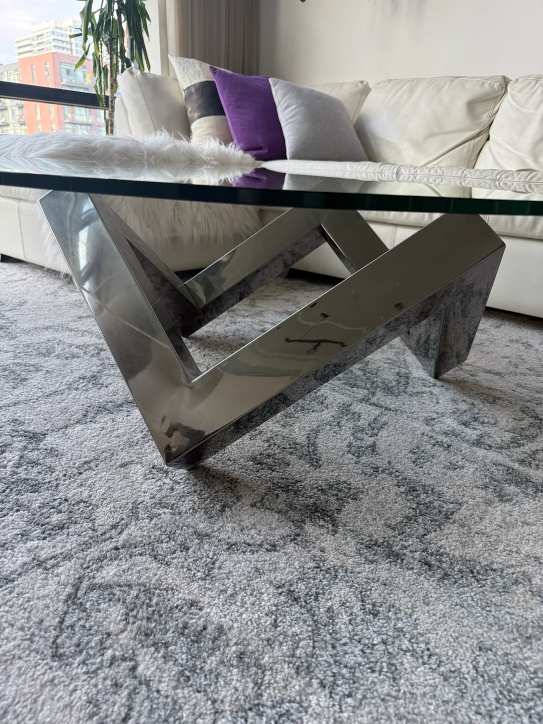 Modern Round Glass Coffee Table - photo 2