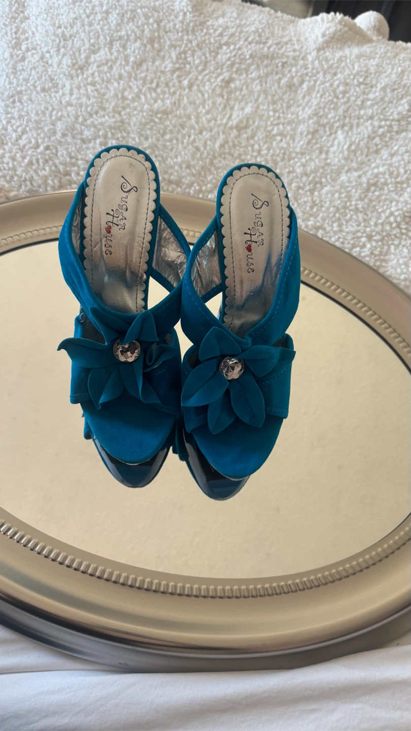 Sugar House Teal Heeled Sandals - photo 2