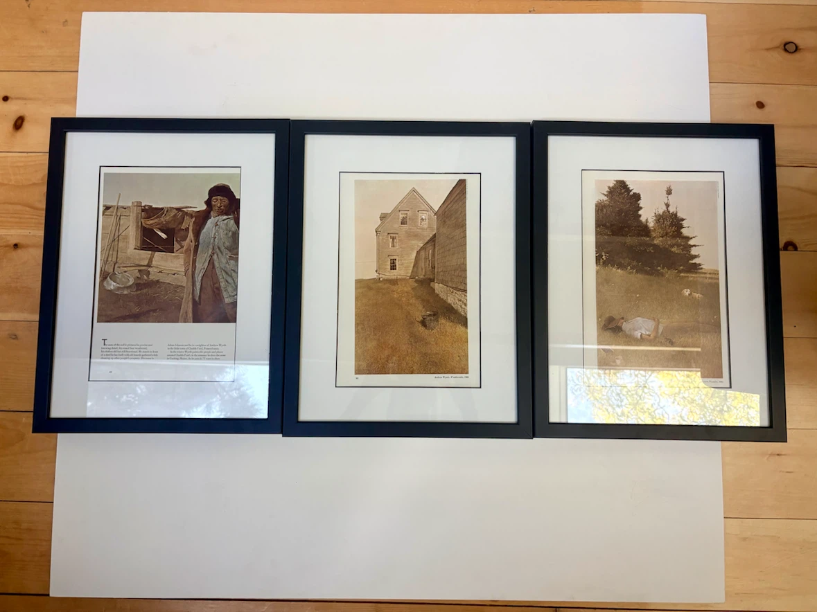 Set of 3 Andrew Wyeth Framed Art Prints