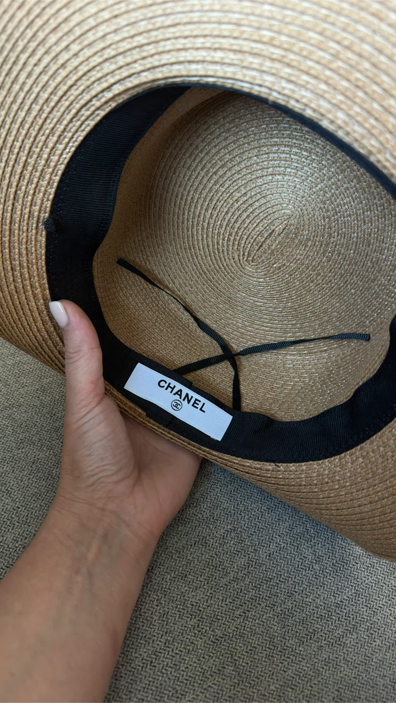 Chanel Straw Boater Hat - photo 3