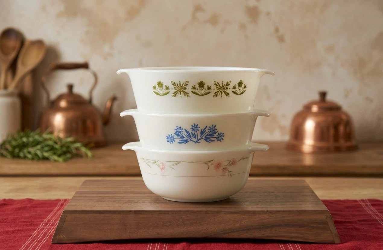 Vintage Milk Glass Casserole & Mixing Bowl Set of 3 - photo 2