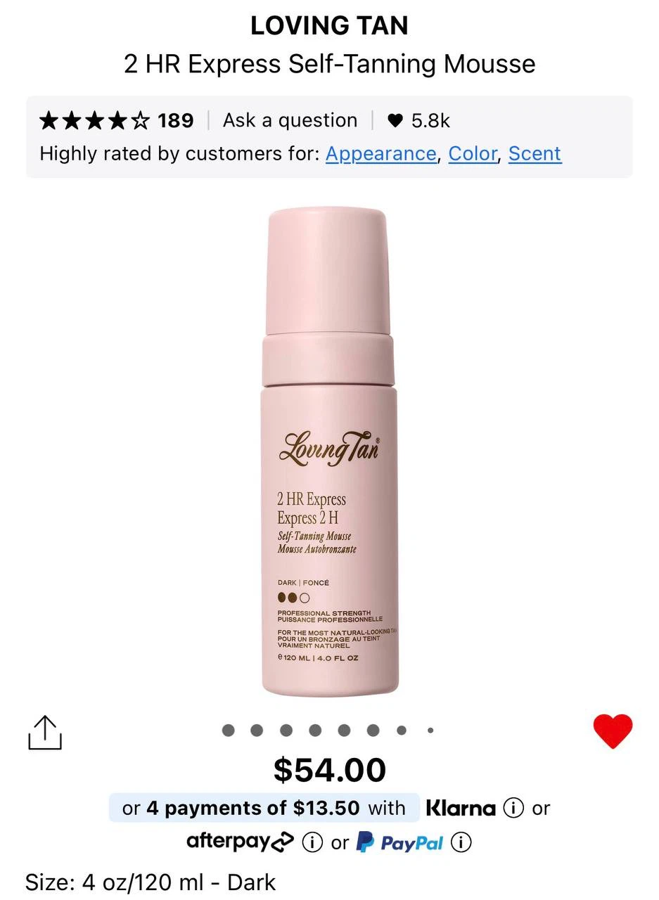 Loving Tan 2 HR Express Self-Tanning Mousse, Dark - photo 3