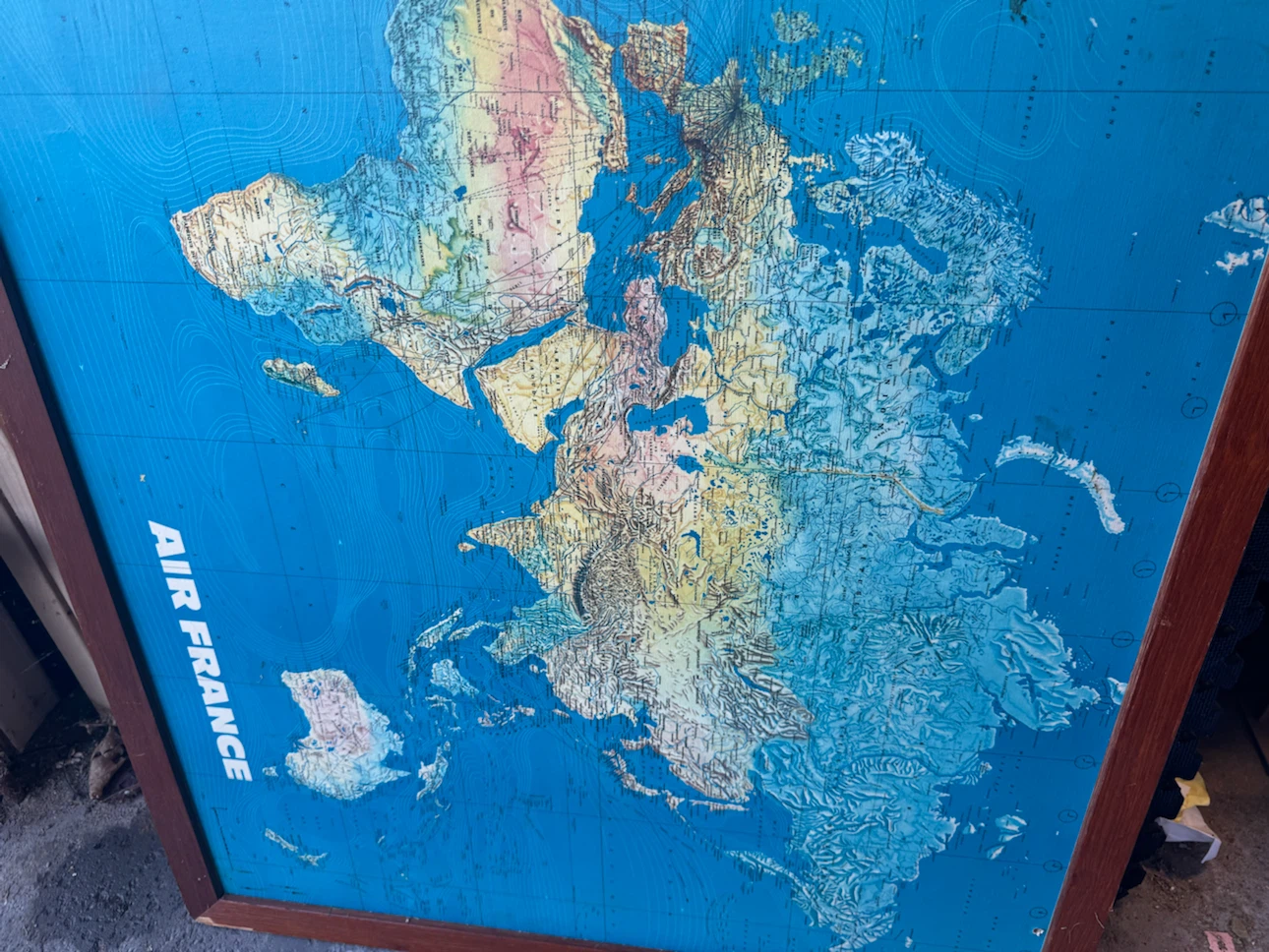 Vintage Air France World Map Wall Art - photo 3