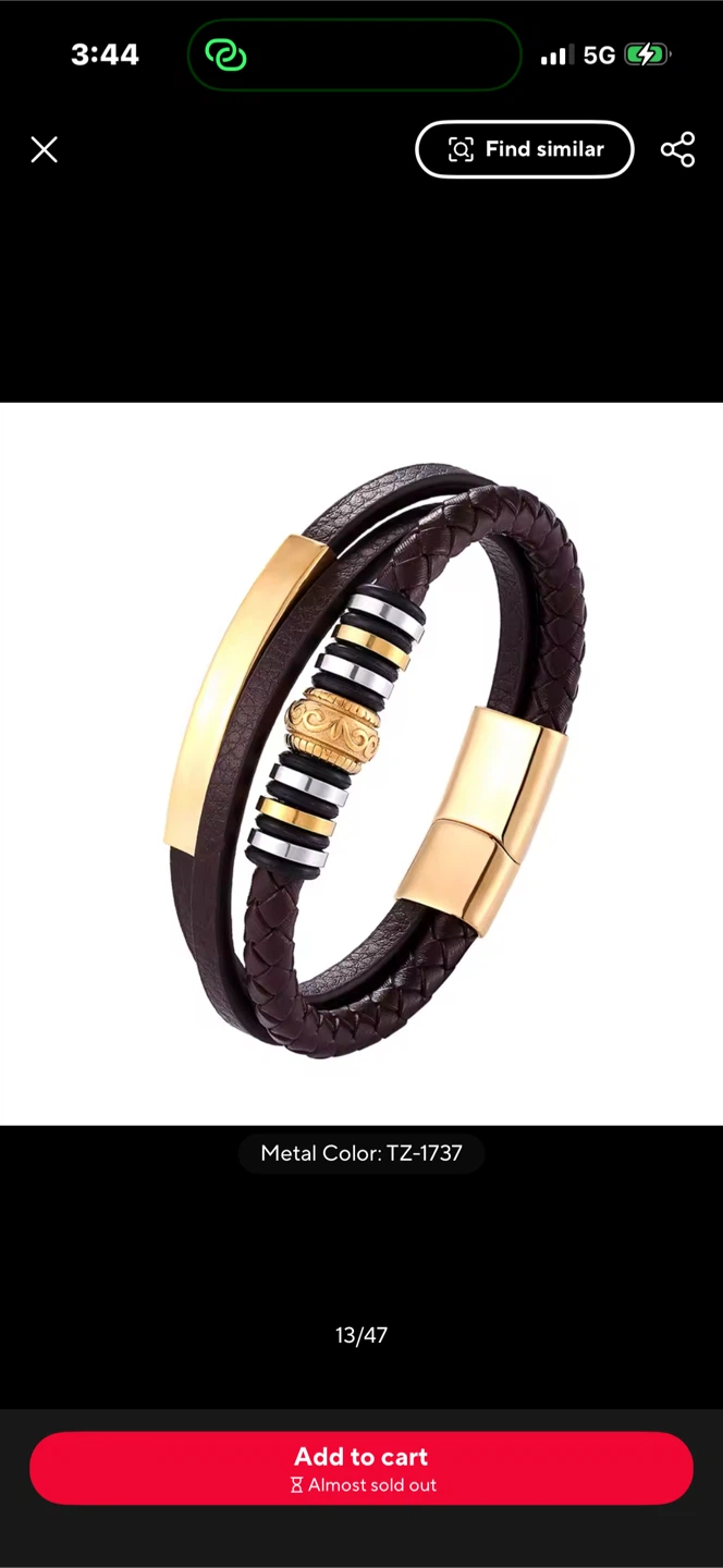 Braided Leather Multi-Layer Bracelet - photo 2