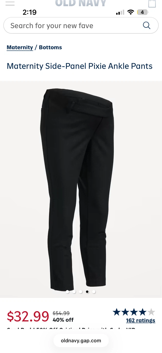 Old Navy Maternity Side-Panel Pixie Ankle Pants