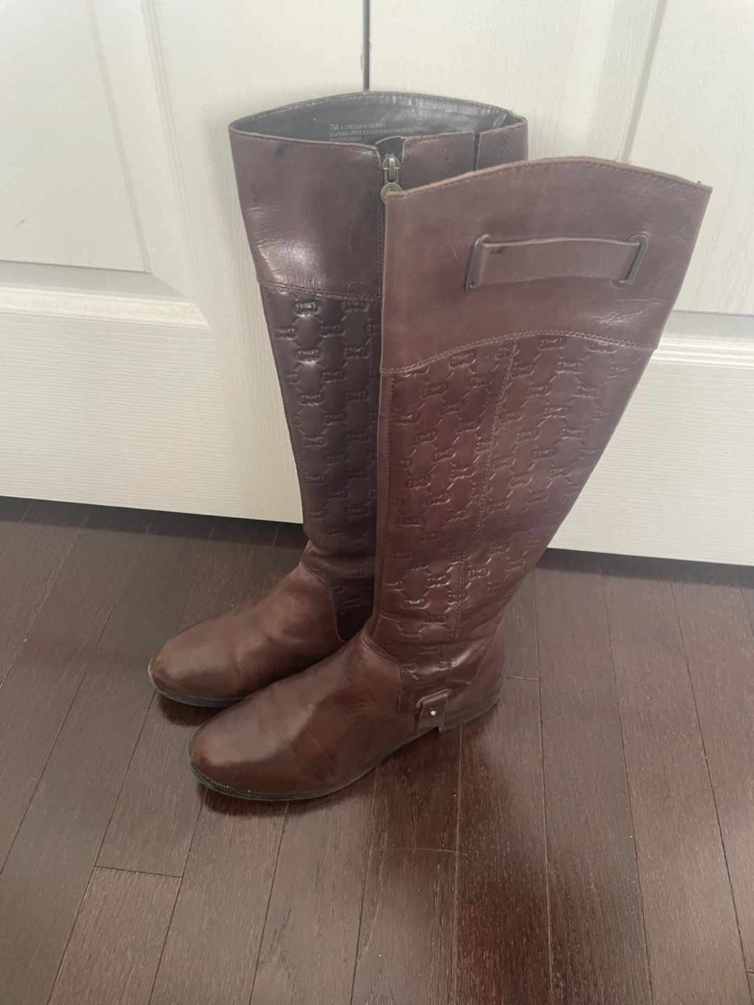 Etienne Aigner brown leather knee-high boots