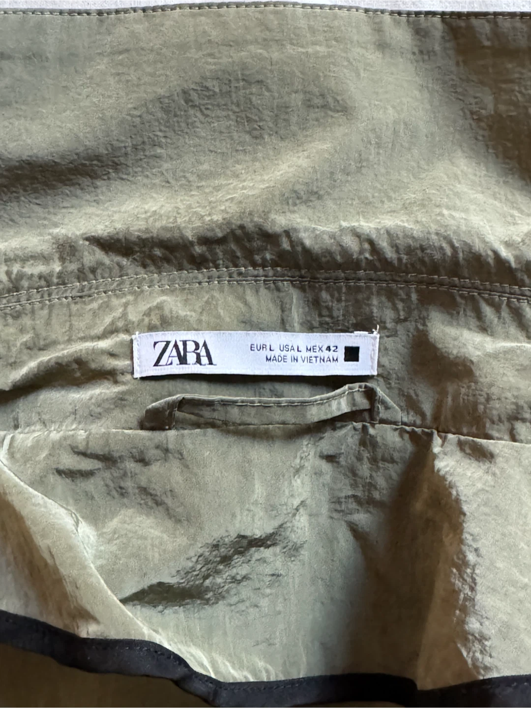 Zara Olive Green Cropped Windbreaker Jacket - photo 3