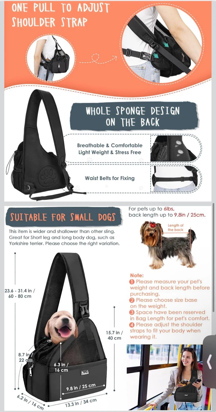 SlowTon Small Pet Carrier Sling - photo 3