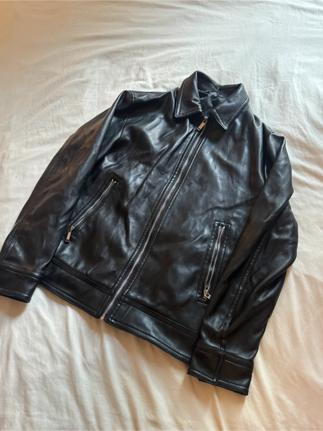 Zara Black Faux Leather Jacket