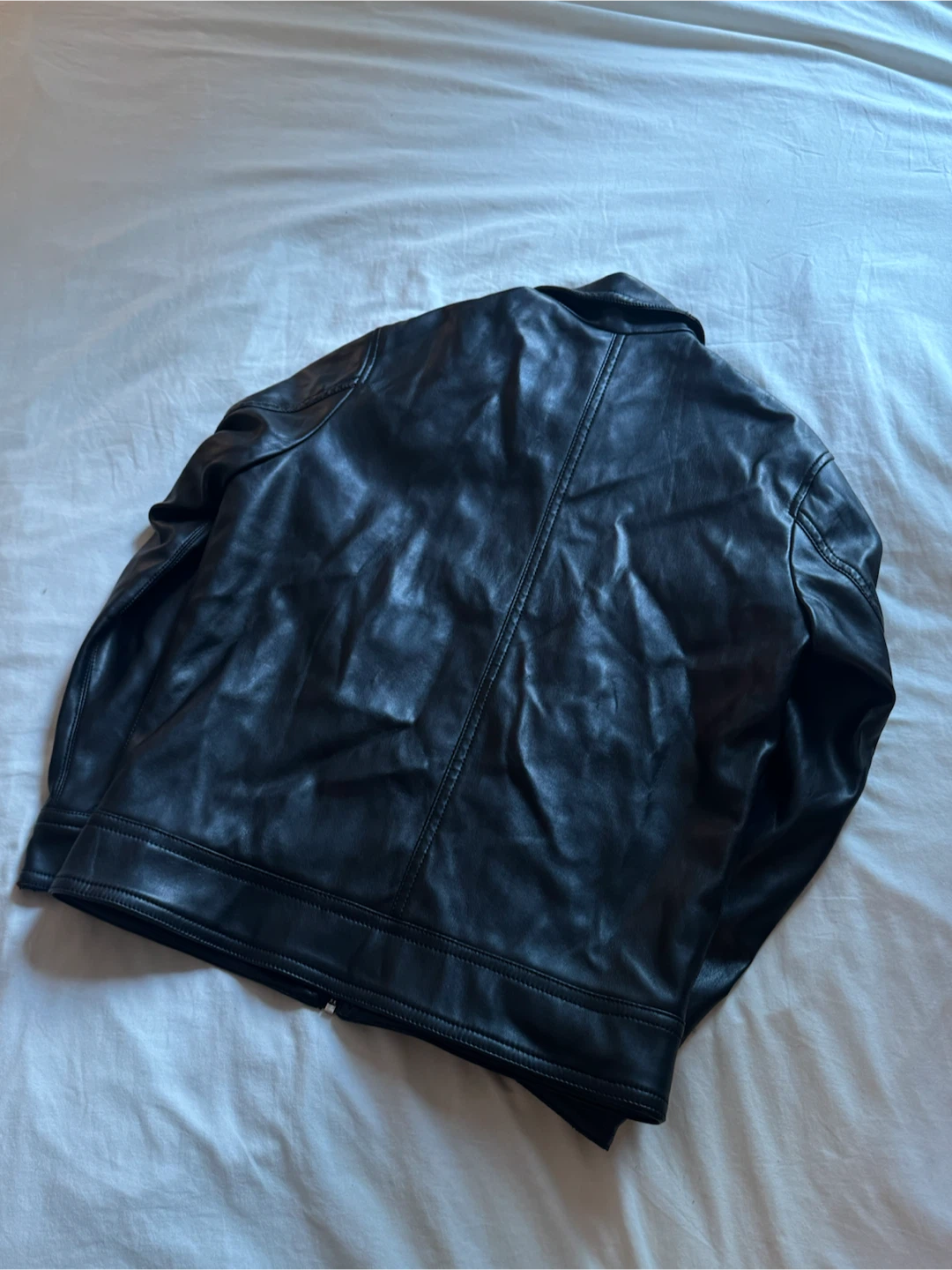 Zara Black Faux Leather Jacket - photo 2