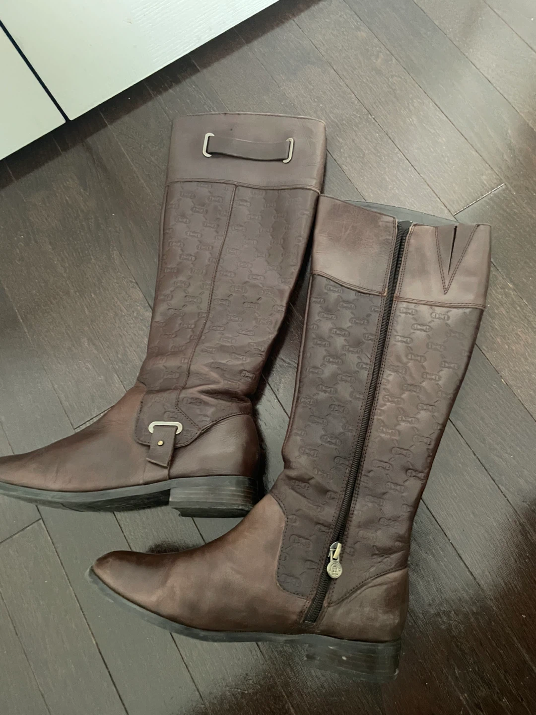 Etienne Aigner brown leather knee-high boots - photo 4