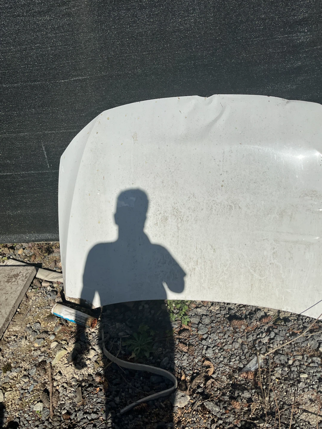 White Volkswagen vehicle hood