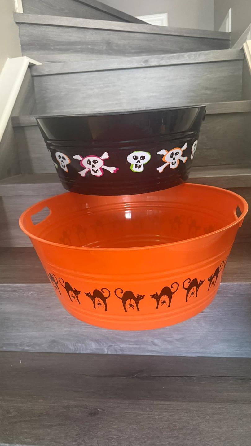 Set of Two Halloween Serving Tubs