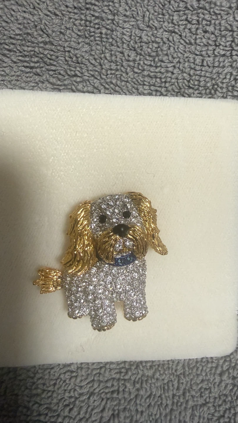 Toodles Swarovski Crystal Dog Brooch